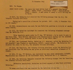 After Action Report 34th Field Artillery Battalion 11 December 1944.