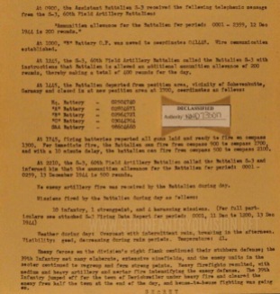 After Action Report 34th Field Artillery Battalion 10 December 1944.