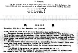 After Action Report 26th Field Artillery Battalion 11 December 1944.